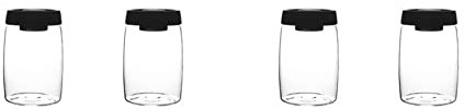 ZEZA 4X Conteneur de Stockage de Grains de Café Pot sous Vide en Verre Scellé Stockage de Cuisine Nordique Snack Thé Conteneur de Poudre de Lait Stockage L