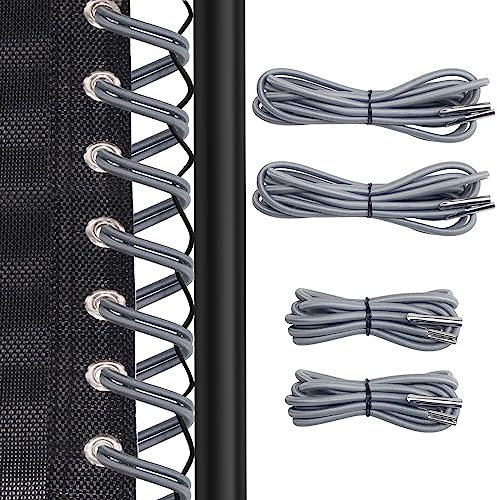 Universal Zero Gravity Chair Repair Cord Kit, 4 PCS Replacement Elastic Cords Repair Tool Kit for Repairing Zero Gravity Chair, Recliners, Garden Sun Loungers, Garden Chairs (Silver)