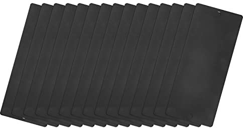 QUARKZMAN 15 Stück Leere Metall Karten 45x15x0.5mm, Schwarz Metallkarte Aluminium Platte mit 2 Loch 3mm Durchmesser für Klingelschild Visitenkarten Namensschilder Briefkasten Türschilder