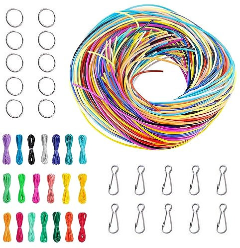 Pizsieat 200 Pezzi Scooby Doo Fili Scoubidou Fili di Plastica Scubidu Fili per Scooby Doo 20 Colori Fili Scooby Doo Plastica con Portachiavi e Gancio per Braccialetti Fai Da Te Pendenti Gioielli