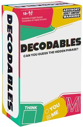 Spin Master Games Decodables – A Hysterical Adult Party Game, Hidden Phrase Card Game for Bachelorette Parties, College, Birthdays, & More, for Ages 17+