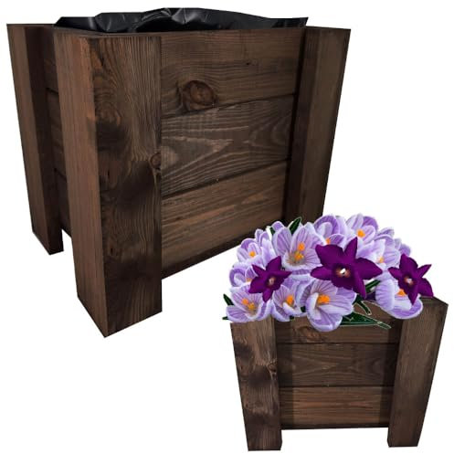 YOURSGARTEN Vaso da Fiori in Legno | Fiorieria per Giardino | Vasi per Fiori (PALISSANDRO) - 30x40x30cm