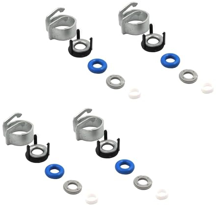 HISports 06H998907A Fuel Injectors Seals Repair O-Ring Kit Replacement for A3 A4 A5 A6 A8 Q32.0T 4pcs
