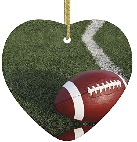 American Football Weihnachtsanhänger aus Keramik, zum Aufhängen, Dekoration für den Weihnachtstag