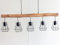 Osasy hängelampe esstisch Holz-5,Pendelleuchte holz 5 flammig esstisch lampen (ohne Glühbirne),Metall/Holz