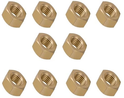 M8 Solid Brass Hex Nuts DIN934 (Pack of 10)