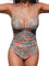 CUPSHE, Costume da bagno intero da donna, con scollo a V, controllo della pancia, increspato sul davanti e sul retro della schiena, costume da bagno, Retro floreale., S