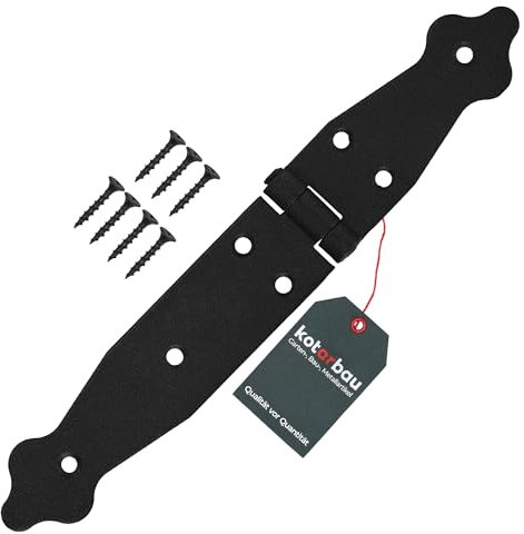 KOTARBAU® Ladenband Türbänder 100 x 150 x 35 mm aus Pulverbeschichtetem Stahl Torscharnier Türband Schwarz Scharniere Klappbar Fensterscharnier Holztür Gartentor Scharnier Kistenband Torbeschlag