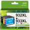 NewLift 933XL 932XL Druckerpatronen Kompatibel für HP 933XL Multipack Kompatibel mit für HP Officejet 6700 für HP Officejet 7110 7510 7610 7612 6100(4er-Pack)