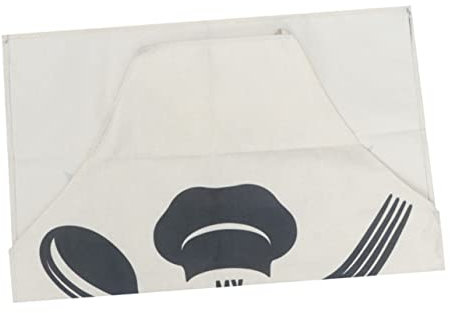 Cabilock Küchen-kochschürze für Damen und Herren Doppelnaht Nähen Arbeitsplatz Restaurantschürzen Baumwolle und Leinen Kreatives Muster Leicht Zu Reinigen