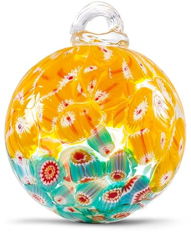 EUSTUMA Hexenkugel aus mundgeblasenem Glas, Glaskugel, Ornament, hängende Gartenbeobachtungskugel für drinnen und draußen, Heimdekoration (6)