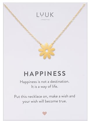 LUUK LIFESTYLE Collana con ciondolo a forma di margherita I pratolina, fiore di nascita, stile senza tempo, regalo di compleanno per amica, oro