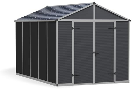 Canopia by Palram Abri de Jardin en Kit Rubicon 8x12 8m²,Cadre en Aluminium, Panneaux en Polycarbonate, Grise