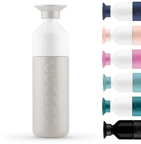 Dopper Insulated 580ml Thermosflasche Gentle Grey - Doppelwandig, auslaufsicher, hält 24h kalt/9h heiß - Edelstahl Trinkflasche - Thermobecher - Kaffeebecher - Wasser, Tee