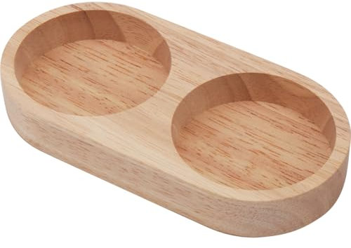 GORGECRAFT Tablett Für Salz Und Pfeffermühle Aus Holz Tablett Aus Akazienholz Pfeffermühlenhalter Mühlen & Streuer Ablage Für Salz Und Pfeffermühle Für 2 Mühle Zubehör Halter Heimdekoration Weizen