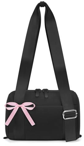ANKICK Mini sac de sport léger pour femme - Rose - Pour le week-end, les voyages, le sport, le yoga, le fitness, noir