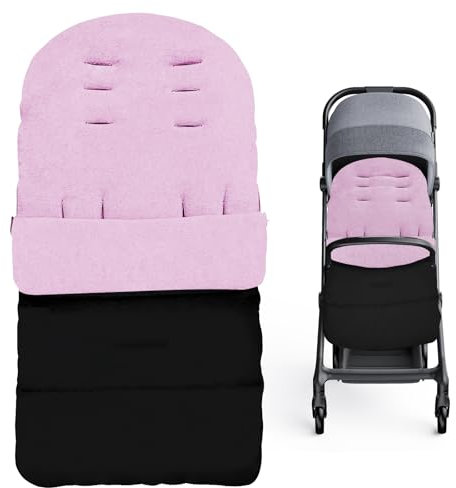 Avenly Fußsack Buggy, Fußsack für Kinderwagen Buggy, Wasserdicht Fusssack Kinderwagen Baby mit Reißverschlus, Abnehmbar und Waschmaschinenfest, Universal baby fußsack für alle Prams Buggy(Rosa)