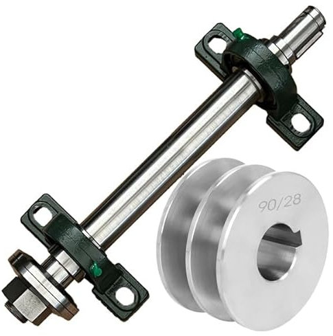 Eje para sierra circular, rosca derecha, eje de sierra circular, 2 poleas, varias longitudes (longitud 300 mm)