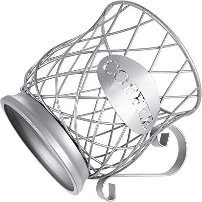 OKUMEYR Contenitore Organizer Per Capsule Cestino Supporto Bicchieri in Metallo Semplice (argento)