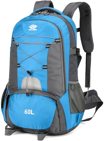 doorslay 60L Wanderrucksack, Trekkingrucksack Herren Damen, Leicht Groß Reiserucksack, Rucksack mit Reflexstreifen, Outdoorrucksack Für Wandern, Radfahren, Klettern, Bergsteigen und Reisen Sport