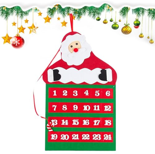 Krippe 2024 | Weihnachts-Countdown-Filzkalender | Filzstoff Countdown-Kalender für Feier - Filz 2024 Stoffkalender mit 24 Taschen für Weihnachtsdekoration