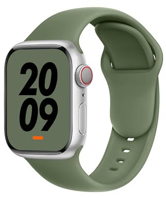 DONEGANI C1A für Apple Watch Armband Ultra 2 Se 40mm 44mm 46mm 42mm 45mm 41mm 38mm 49mm Series 10 9 8 7 6 5 4 3 Original Damen Herren Sport Silikon Olivgrün