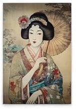 A.S. Création Leinwandbild Geisha Asia Vintage - Wandbild in Bunt, Beige - 40 x 60 cm - DD133157
