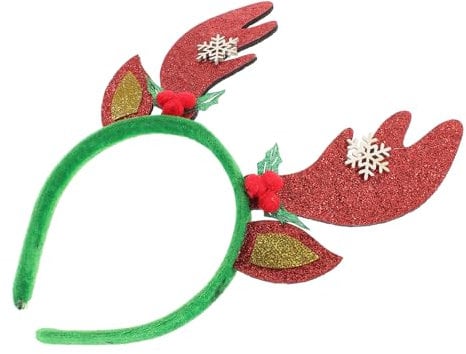 SOIMISS Weihnachts-stirnband Rentiergeweih Haarreif Aus Kunststoff Und Stoff Einfach Zu Tragen Festliches Accessoire Für Frauen Und Mädchen Weihnachtskostüm Zubehör Für Party Und Fasching