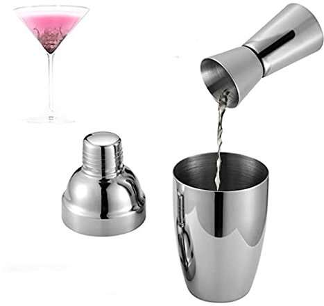 QTANZIQI Cocktail-Shaker-Barkeeper-Set mit Ständer, Bar-Set, Cocktail-Shaker-Set zum Mixen von Getränken – Bar-Tools, Shaker, bestes Barkeeper-Set für Anfänger (Farbe: 750 ml) (11 Stück 750 ml)