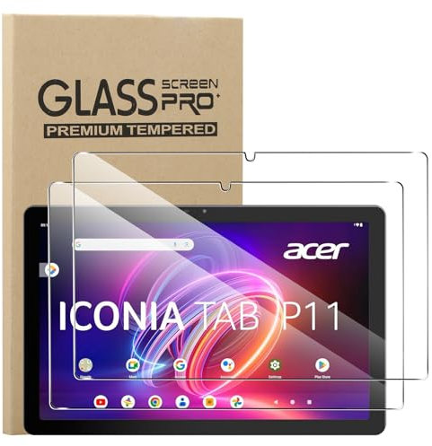KUSINHOKA Protector de Pantalla para Acer Iconia Tab P11 11 Pulgadas, [2 Pack] Cristal Templado Película Anti-arañazos, Alta Dureza, Sin Burbujas, HD Clear Vidrio Templado Tablet Protector