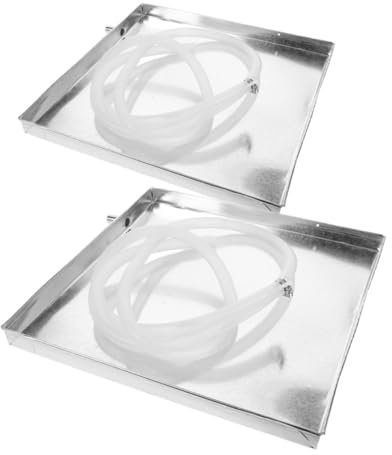 Genérico Bandeja De Goteo para Aire Acondicionado Paquete De 2 Bandeja De Drenaje De Acero Inoxidable para Ca Diseño A Prueba De Fugas para Unidad De Ca Exterior
