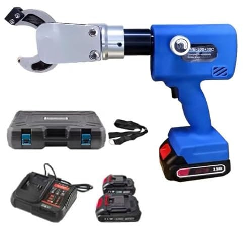 SHENGSHIYU Cesoia Tagliacavi Elettricista 18V,Trancia Cavi Elettrica con 2 Batterie,Forza 80KN,Testa Girevole 360°‌,Trancia Cavi Elettrici a Batteria per Elettricisti e Meccanici‌,A(30mm)