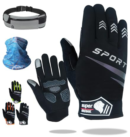 super NADIAK Fahrradhandschuhe Langfinger-Leicht, Touchscreen-fähig,rutschfest&atmungsaktiv-Reflektierend für Damen/Herren-Optimaler Grip&Komfort-Ideal für Radsport,MTB,Rennrad&Gravel