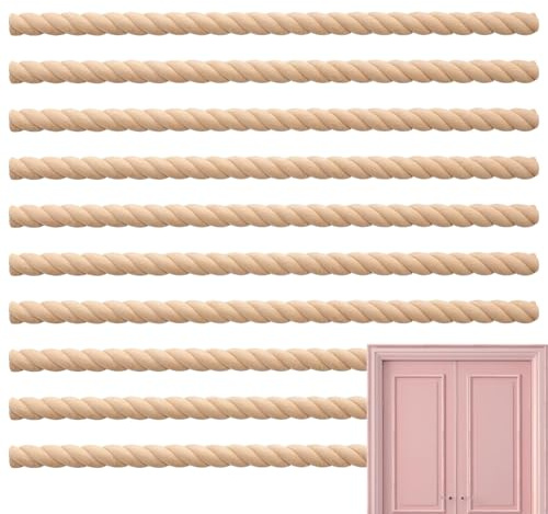 Xasbseulk Decorative Trim Set, Cuttable Wooden Coil Strip, 10 Pieces, Frame Decoration, Craft Material for Wardrobe, Fireplace, Furniture, Mirror, Door, Chest of Drawers
