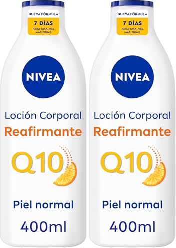 NIVEA Q10 Loción Corporal Reafirmante (1 x 400 ml), crema hidratante corporal 72h para piel normal, crema reafirmante corporal con Collagen Boost Complex, Vitamina C y Q10 puro (Paquete de 2)