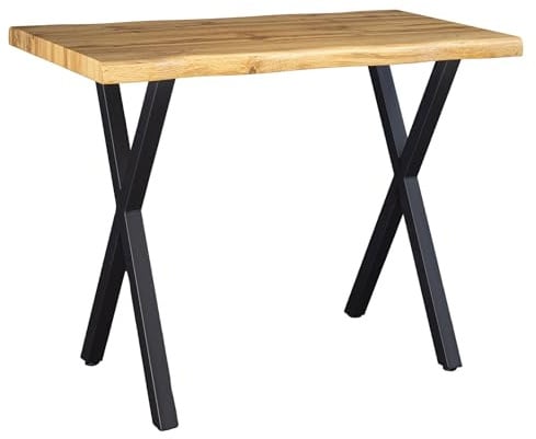 Riess Ambiente Bartisch WILD 120cm - schwarz braun - Metall | Stabile Konstruktion, 120 kg Belastbarkeit, industrial-Design, natürliche Optik, robust, Metallgestell