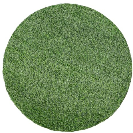 Abaodam Runder Kunstrasenteppich 65cm Wetterfeste Pflegeleichte Kunstrasen Dekoration für Kanaldeckel und Gartentisch UV Beständig Grün
