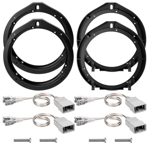 Linkstyle Car Speaker Adapter Kit: 6.5 Inch Door Speaker Bracket Adapter with Plug & Play Wiring Harness for Honda Civic Accord CR-V Acura TL TSX RDX, No Cut No Drill Factory Speaker Replacement