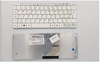 Pcprice Tastiera per Netbook Acer Aspire One 521 522 532H 533 D255 D257 D260 EMACHINES 350 Bianca