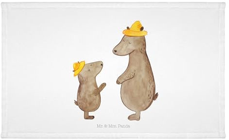 Mr. & Mrs. Panda Gäste Handtuch Bären mit Hut - Geschenk, Lieblingsmensch, Schwester, Kinder Handtuch, Reisehandtuch, Papa, Gästetuch, Daddy,