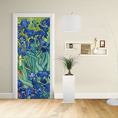 Adesivo Design porta - Van Gogh Iris Irises Decorazione adesiva per porte arredo casa - stampa per Porta dimensioni personalizzabili -Stampa su PVC (CM 80X200)