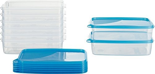 MiraHome Gefrierdosen 8x1,5L rechteckig blau – Vorratsdosen mit Deckel luftdicht – Transparente Frischhaltedosen mit Deckel – Aufbewahrungsbox Küche für Mealprep & Organisation – Austrian Quality