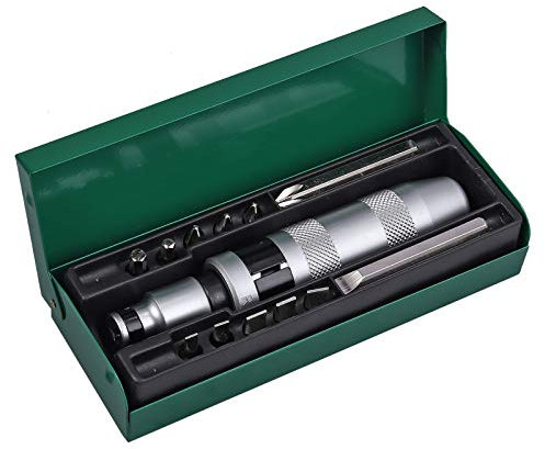 Justech 13pz 1/2 Set di Cacciavite a Percussione Avvitatore ad Impulsi Cacciavite ad Impulsi Kit Giravite a Percussione Impugnatura a Mano Impugnatura per Impieghi Gravosi con Intaglio a Croce