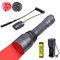 Linterna de caza con luz roja, kit de linterna de engranaje de caza recargable para Coyote Hog Fox Potente por 3x XP-E2 Haces LED 650 lumen 300 yardas 1 Modo con interruptor de presión