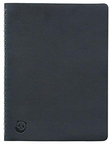 A5 Notebook by SmartPanda – Black, Softcover with Wirebound Spiral – Lined, Executive, 160 pages, 100gsm - 16 x 22 cm