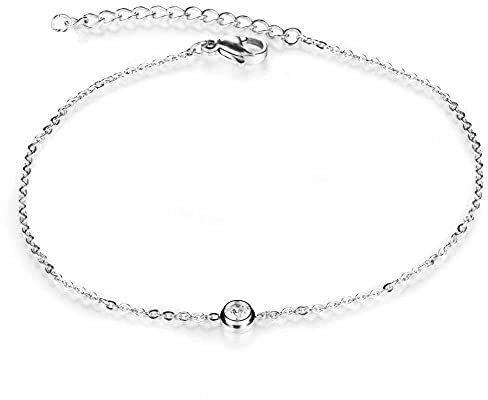 Kim Johanson Edelstahl Damen Fußkettchen *Verschiedene Modelle* in Silber | Fußkette mit Kugeln, Coins & Zirkonia | Fußband Rostfrei & Wasserfest | Frauen Boho Schmuck | Verstellbar inkl Schmuckbeutel