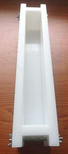 Biolousa Moule a Savon Professionnel en PEHD 500 pour 1 barre (5,5x8,5x39 cm) à Savon de +- 1820gr- pour découper 15 savonnettes (5,5 cm x 8,2 cm x 2,5 cm) de 100gr après la cure