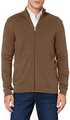 SELECTED HOMME Herren SLHBERG Full Zip Cardigan B NOOS 16074688, Teak/Melange, S