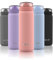 Ello Cooper 22oz Stainless Steel Water Bottle with Straw and Carry Handle, Double Walled and Vacuum Insulated Metal, Leak Proof Locking Lid with Soft Silicone Spout, Reusable, BPA Free, Coral