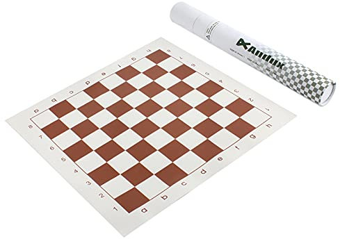 Andux Schachspiel Rollbares Schachbrett XQQP-01 (Braun, 43x43cm)